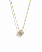 Pavé Set Pear Four Leaf Clover Necklace