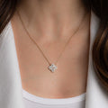 Pavé Set Pear Four Leaf Clover Necklace