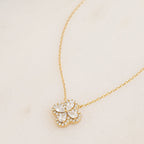 Pavé Set Pear Four Leaf Clover Necklace