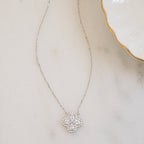 Pavé Set Pear Four Leaf Clover Necklace