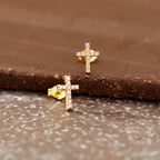 Pave Cross Stud Earrings