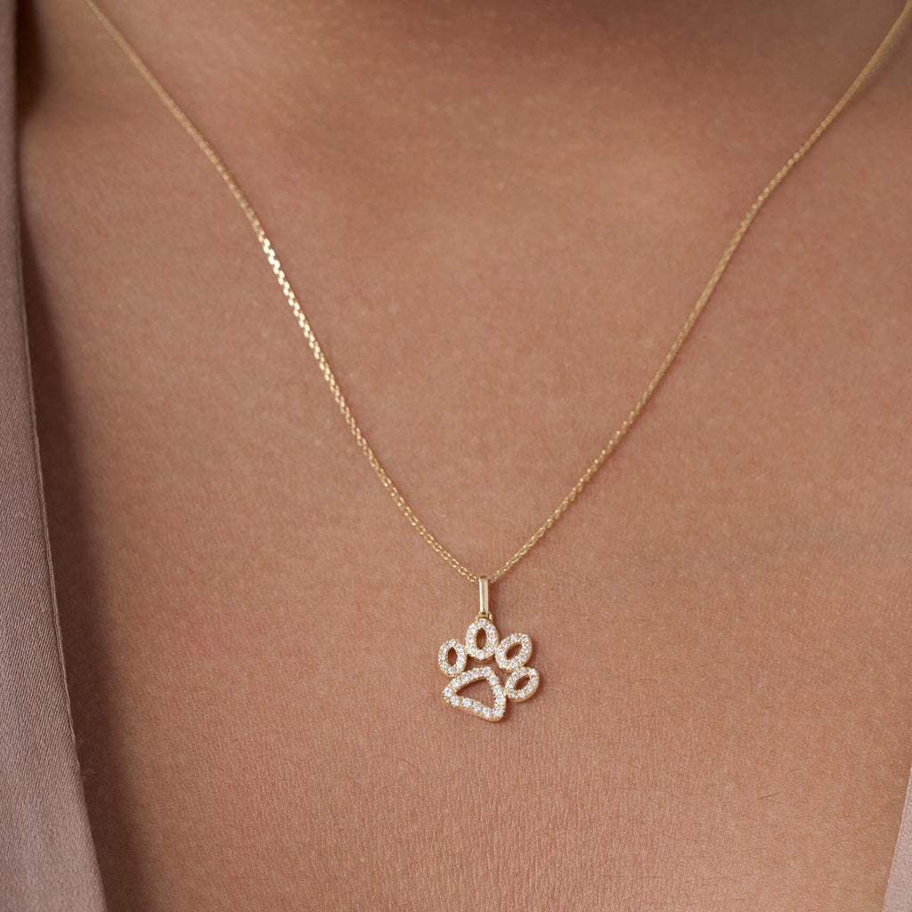 Paw Print Diamond Necklace