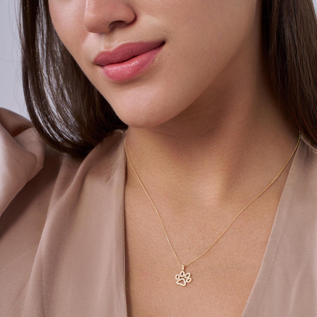 Paw Print Diamond Necklace