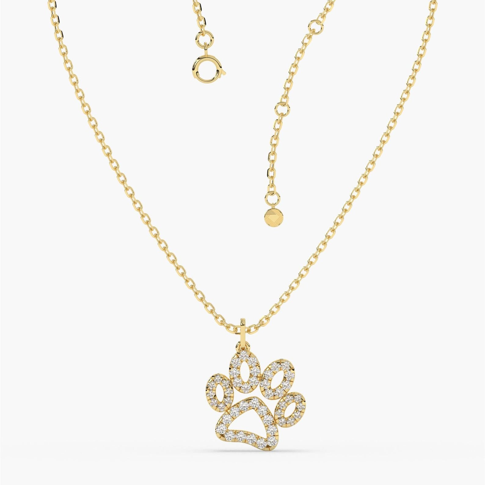 Paw Print Diamond Necklace