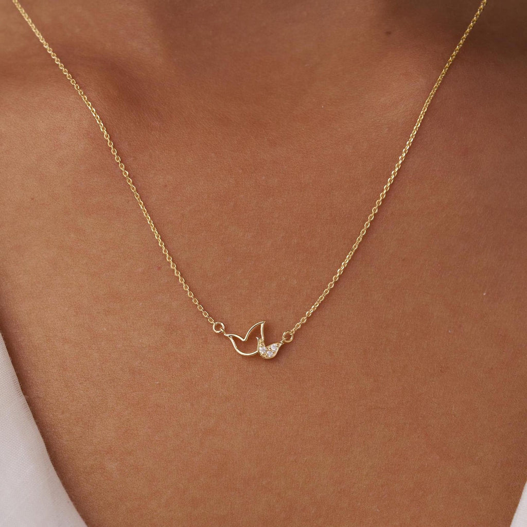 Peace Symbol Bird Necklace