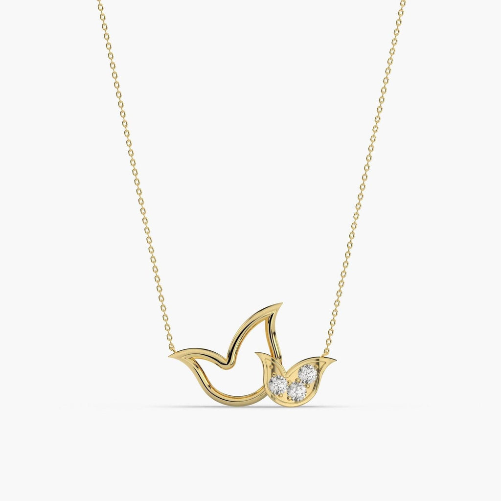 Peace Symbol Bird Necklace