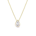Pear Bezel Setting Solitaire Pendant Necklace