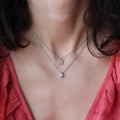 Pear Bezel Setting Solitaire Pendant Necklace