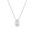 Pear Bezel Setting Solitaire Pendant Necklace