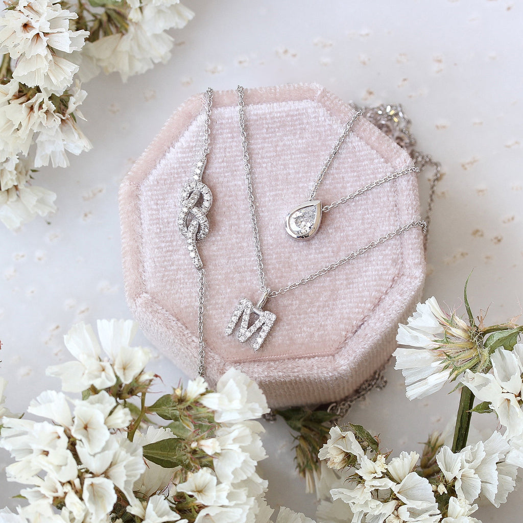 Pear Bezel Setting Solitaire Pendant Necklace
