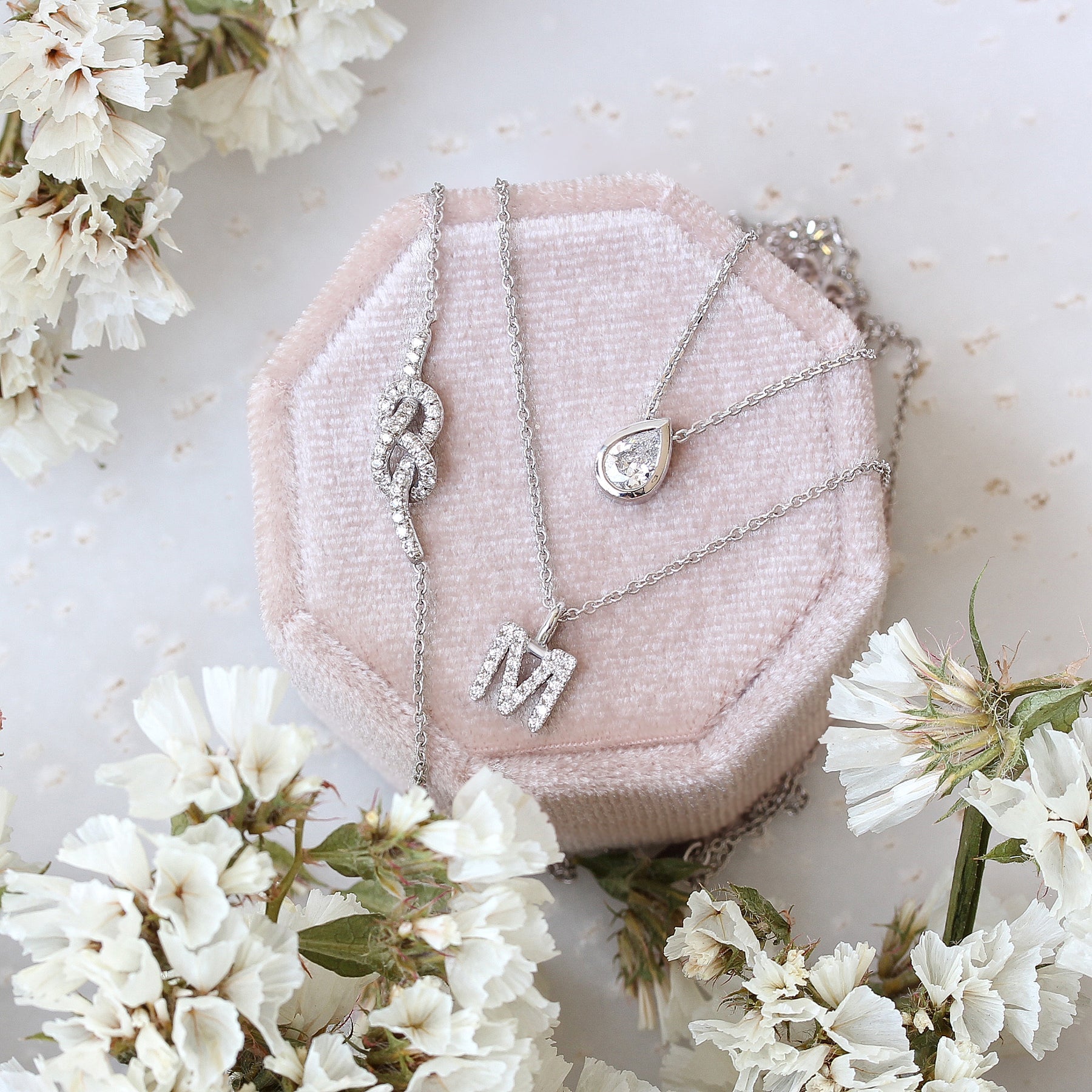Pear Bezel Setting Solitaire Pendant Necklace