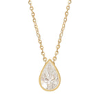 Pear Classic Bezel Solitaire Necklace