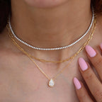 Pear Classic Bezel Solitaire Necklace