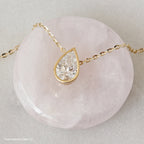 Pear Classic Bezel Solitaire Necklace