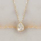Pear Classic Bezel Solitaire Necklace
