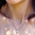 Pear Diamond Halo Pendant Necklace