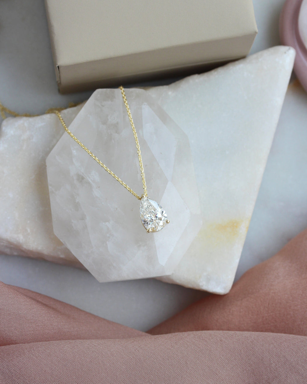 Pear Prong Setting Solitaire Necklace