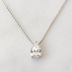 Pear Prong Setting Solitaire Necklace