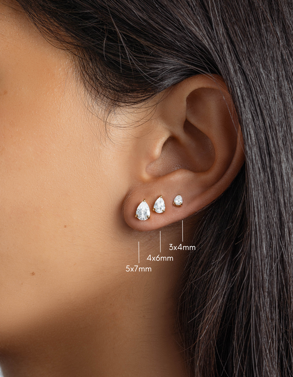 Pear Solitaire Stud Earrings
