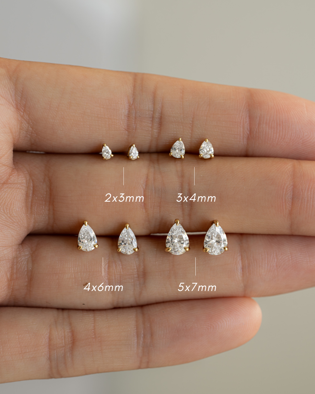 Pear Solitaire Stud Earrings