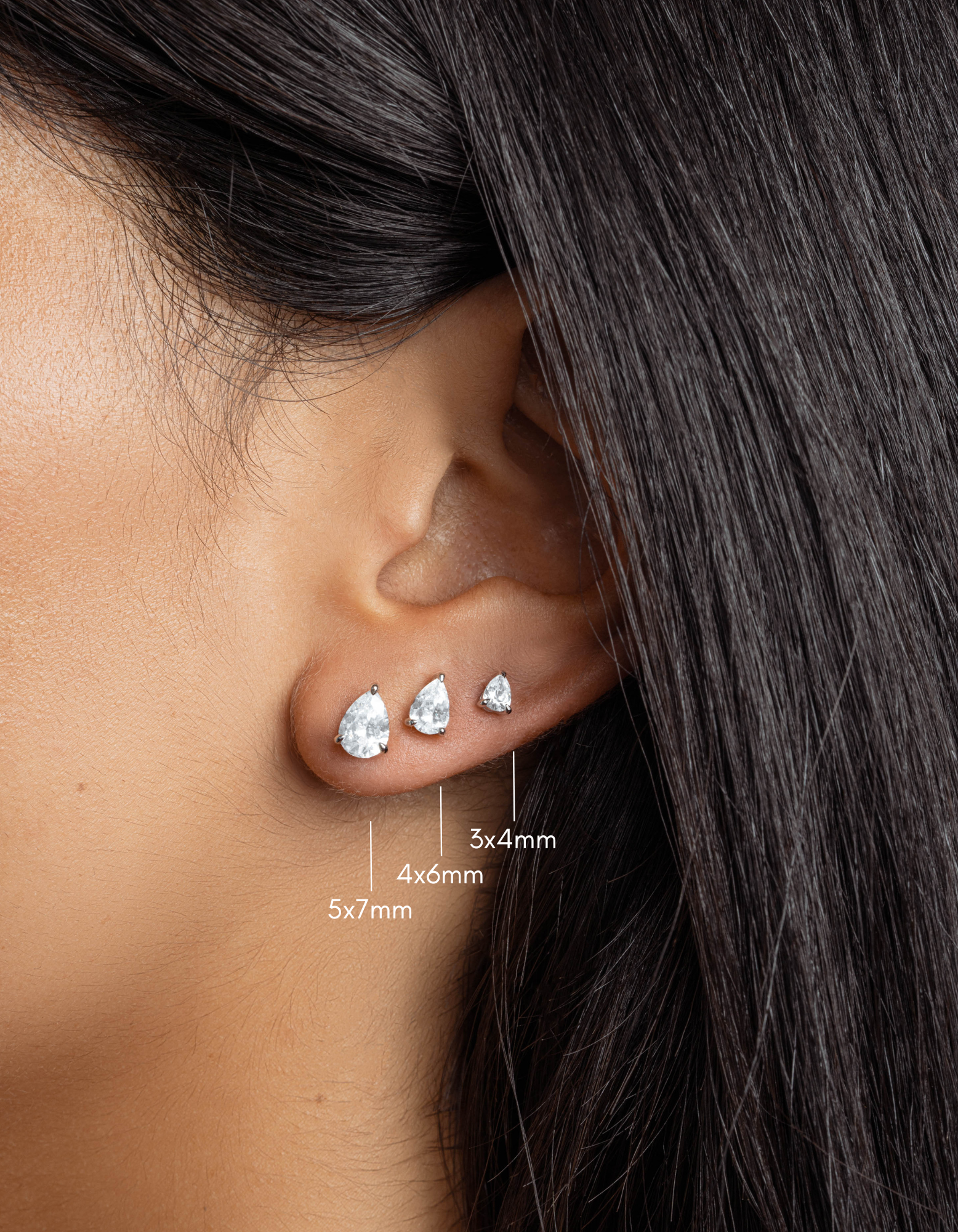 Pear Solitaire Stud Earrings