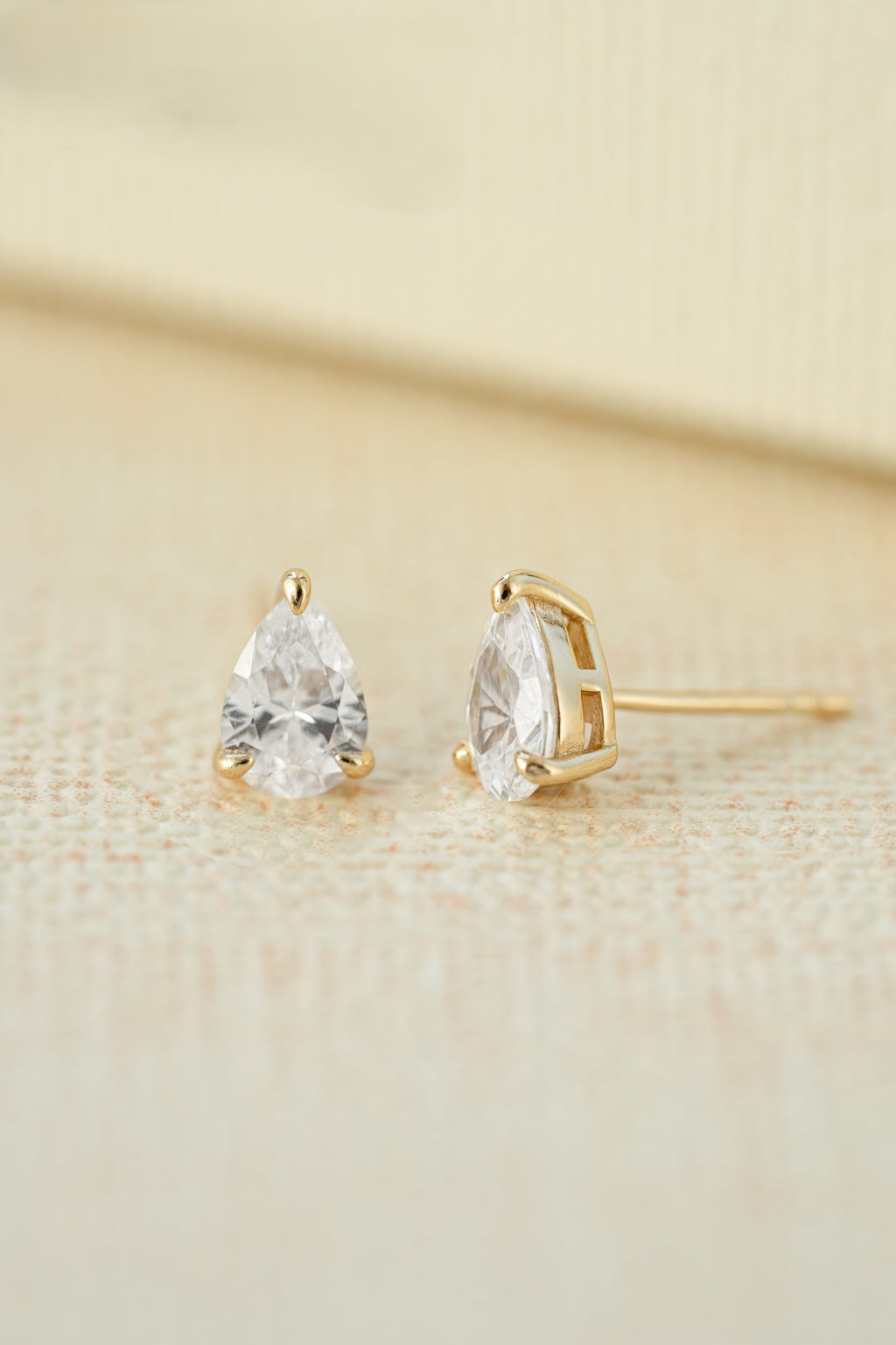 Pear Solitaire Stud Earrings