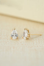 Pear Solitaire Stud Earrings