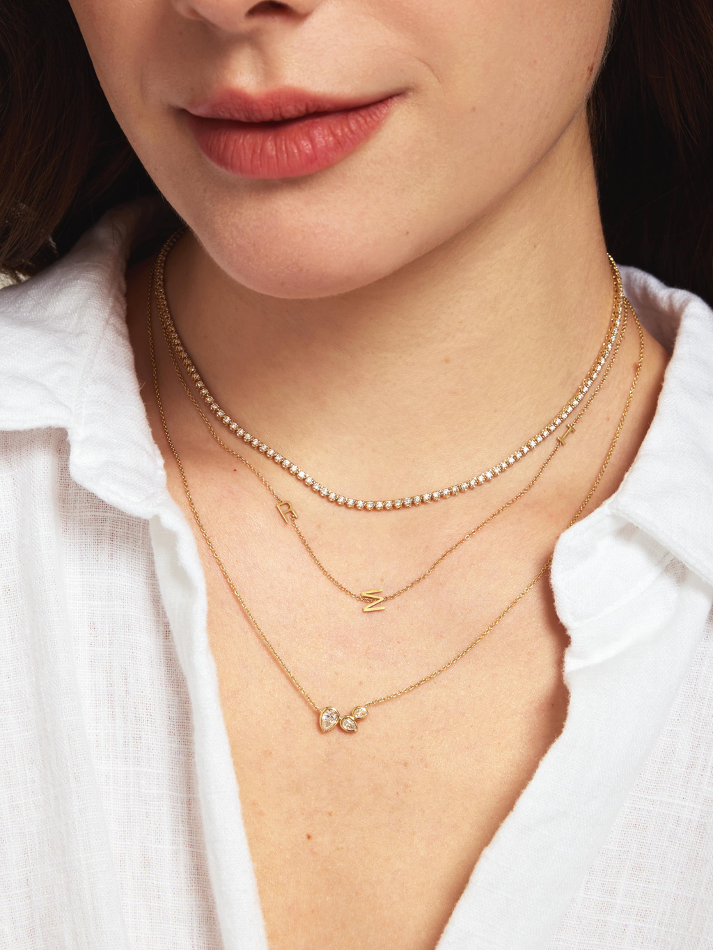 Pear Trio Diamond Necklace