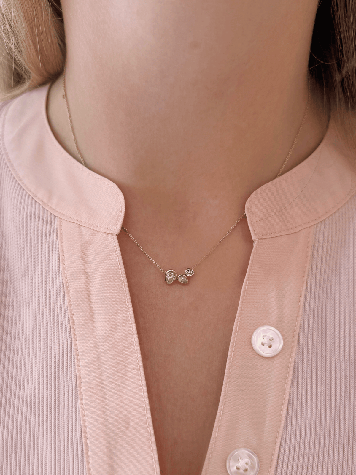 Pear Trio Diamond Necklace
