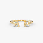 Personalized Diamond Initial Ring