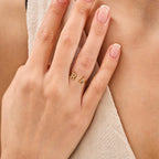 Personalized Diamond Initial Ring