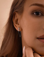 Petite Floral Chain Studs