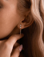 Petite Floral Chain Studs