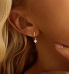 Petite Diamond Floral Huggie Earrings
