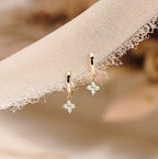 Petite Diamond Floral Huggie Earrings