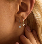 Petite Diamond Floral Huggie Earrings