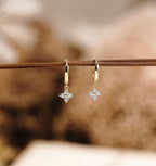 Petite Diamond Floral Huggie Earrings