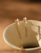 Petite Floral Chain Studs