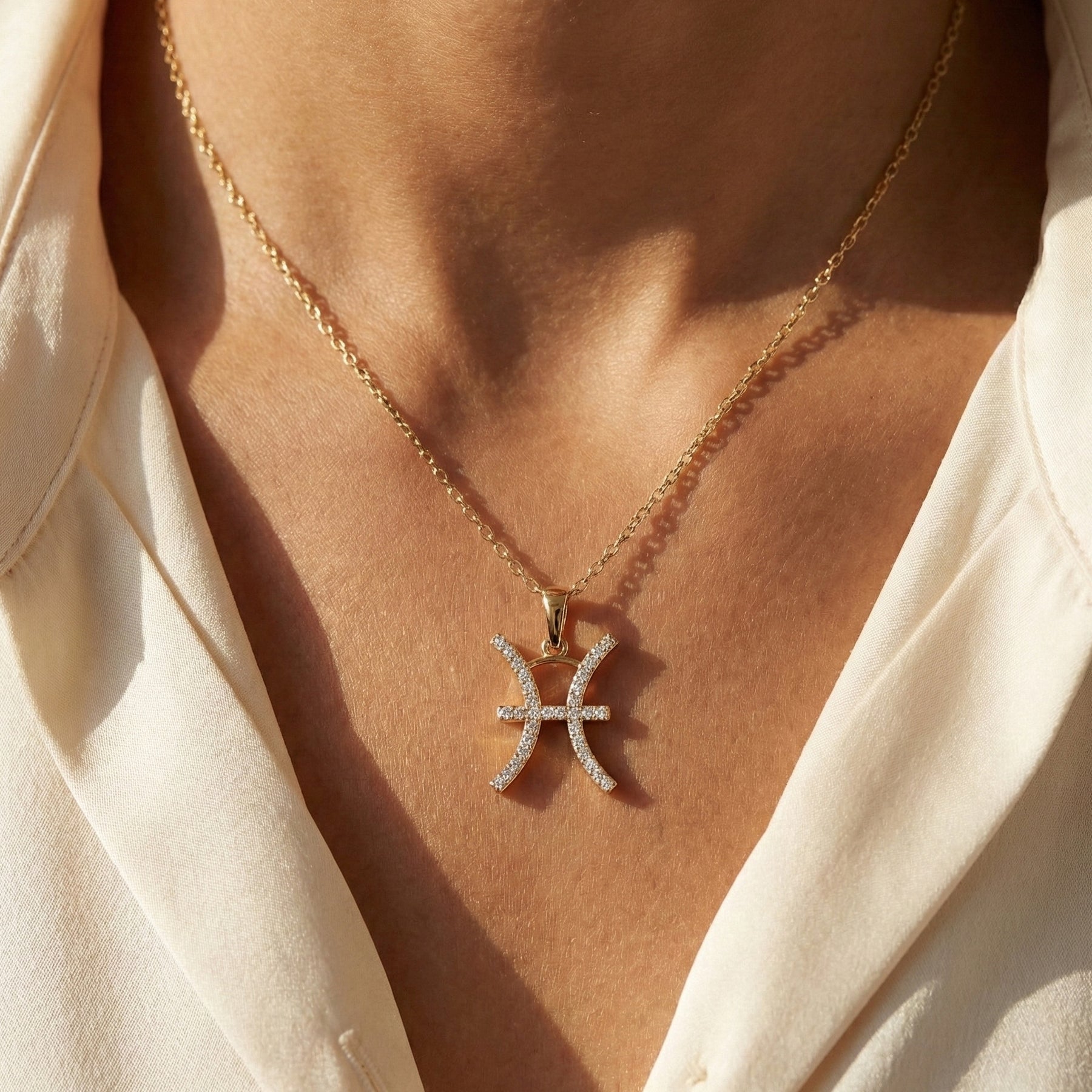Pisces Zodiac Sign Pendant Necklace