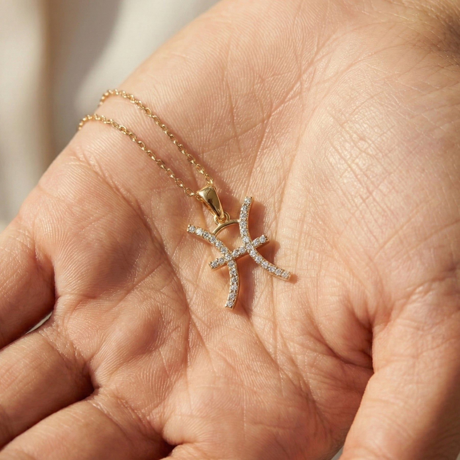 Pisces Zodiac Sign Pendant Necklace