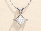 Princess Cut Solitaire Necklace