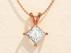 Princess Cut Solitaire Necklace