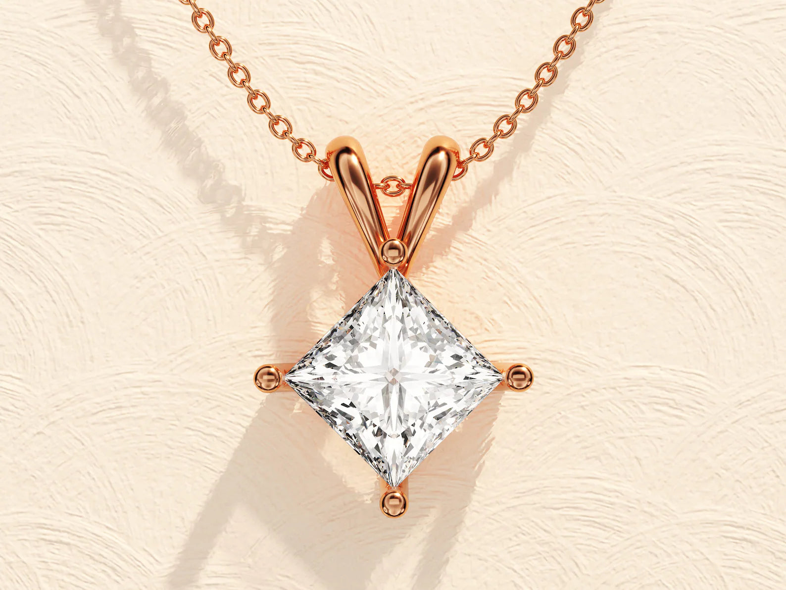 Princess Cut Solitaire Necklace