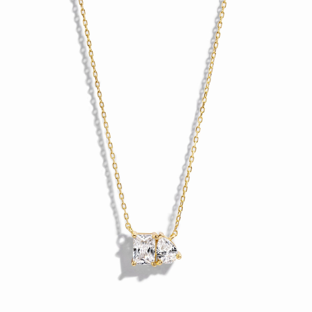 Prong Setting Toi et Moi Necklace