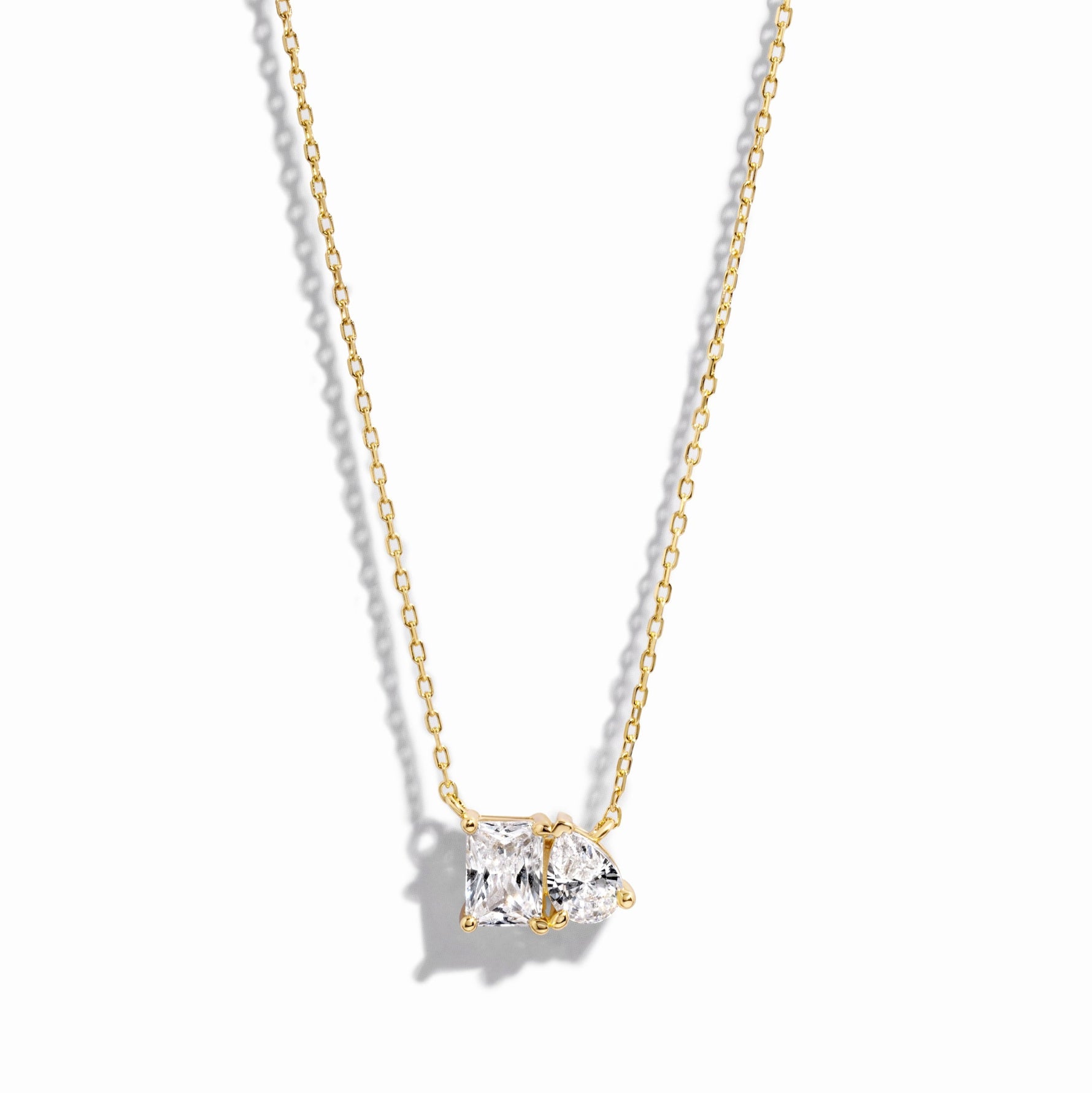 Prong Setting Toi et Moi Necklace