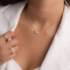 Prong Setting Toi et Moi Necklace