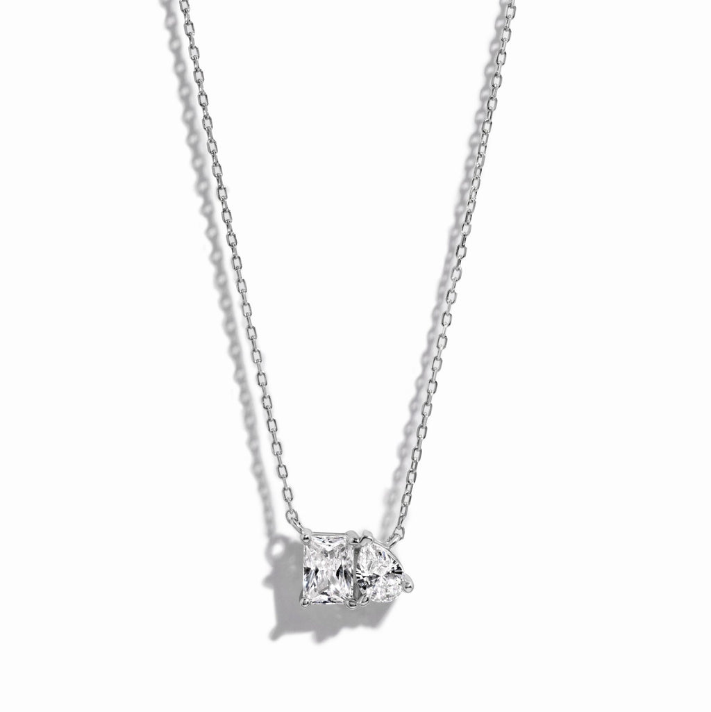 Prong Setting Toi et Moi Necklace