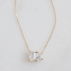 Prong Setting Toi et Moi Necklace