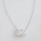 Prong Setting Toi et Moi Necklace