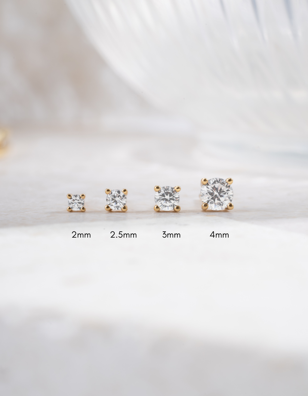 Prong Round Solitaire Studs